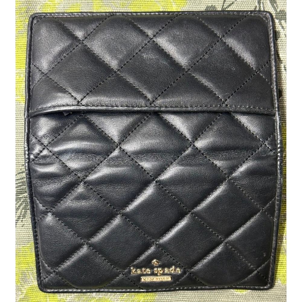 Kate Spade Quilted Leather‎ Wallet Black Puffer Style Elevated Classic